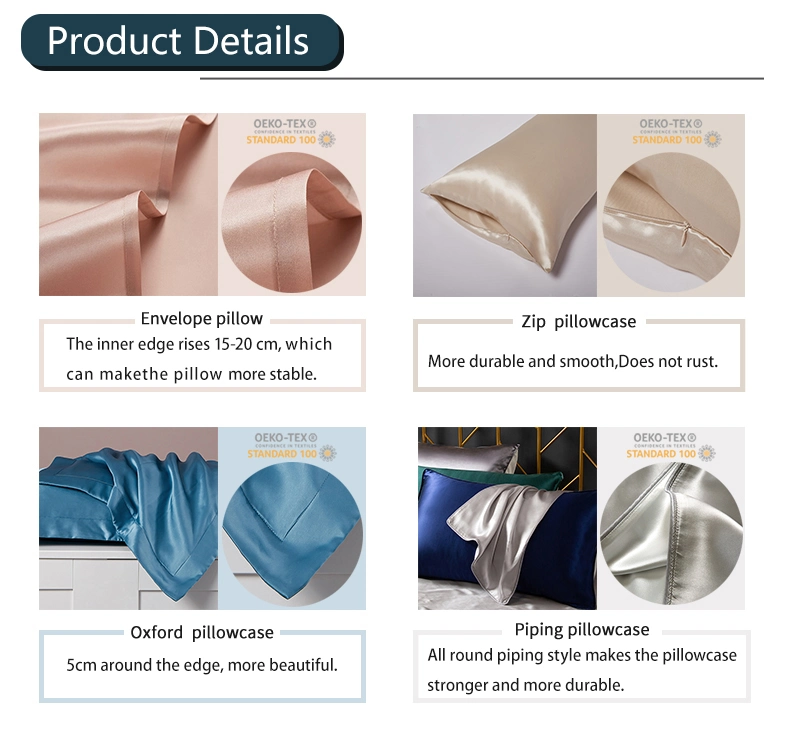 Wholesale Zipper Closure Silk Pillowcase 22mm 100% Mulberry Silk Pillowcase with Oeko-Tex