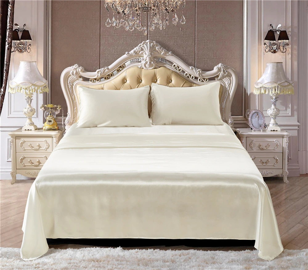 Top Quality Satin Silk Like Solid Color 4-Piece Bedding Sets