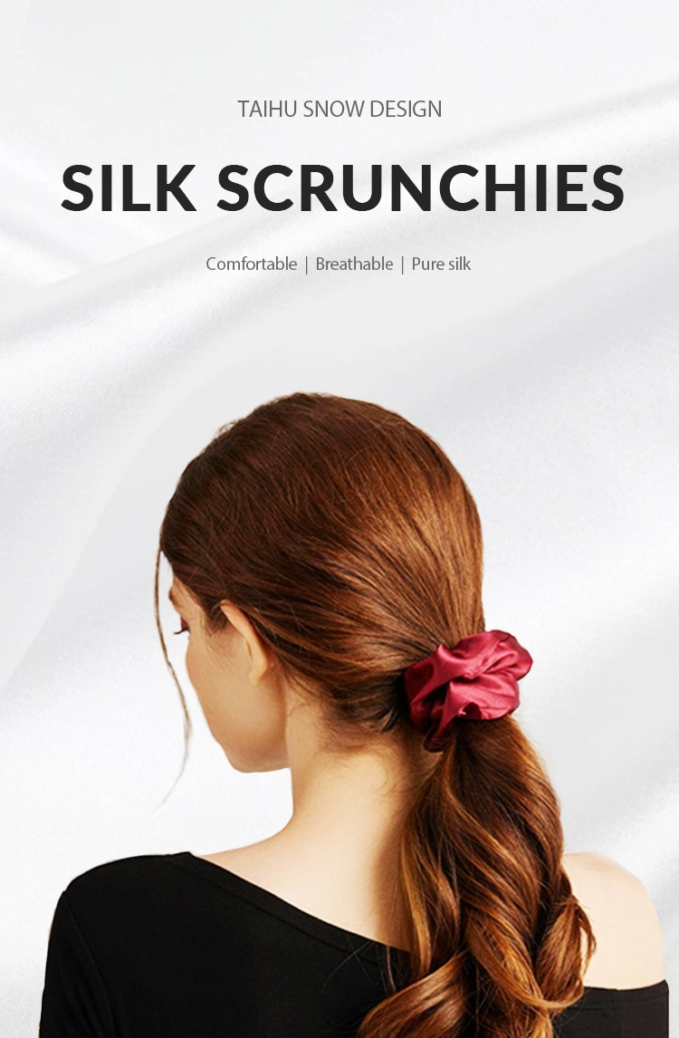 Hair Accessories Thin Silk Scrunchies 100% Mulberry Silk Hair Tie