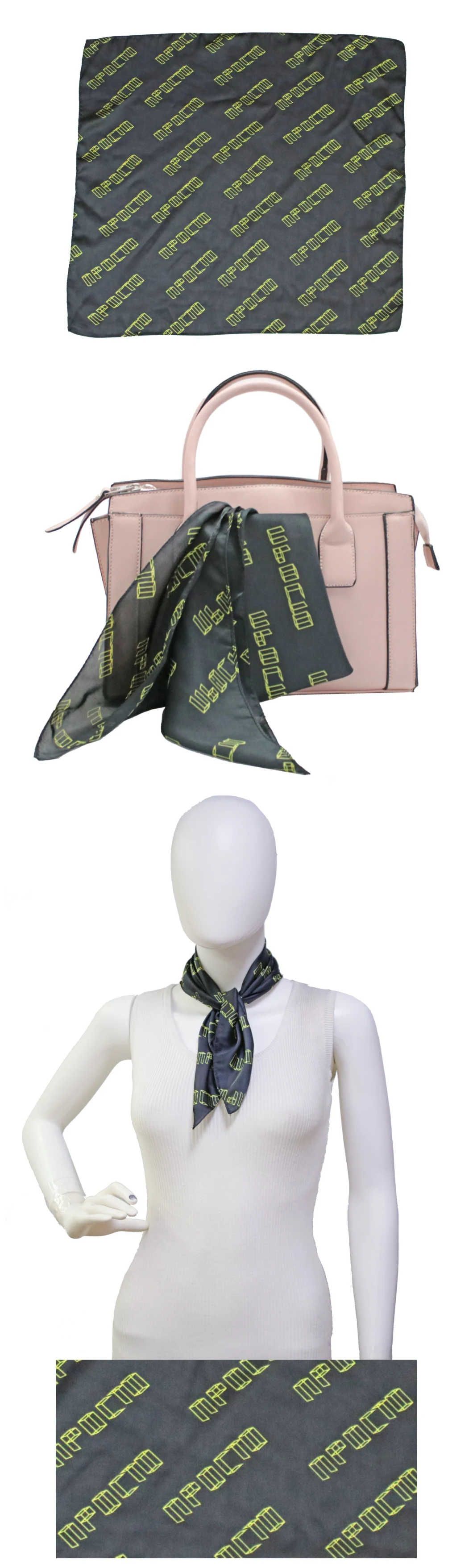 Hot Sale Digital Printing Silk Scarf Square Neckerchief Hair Accessories 2022