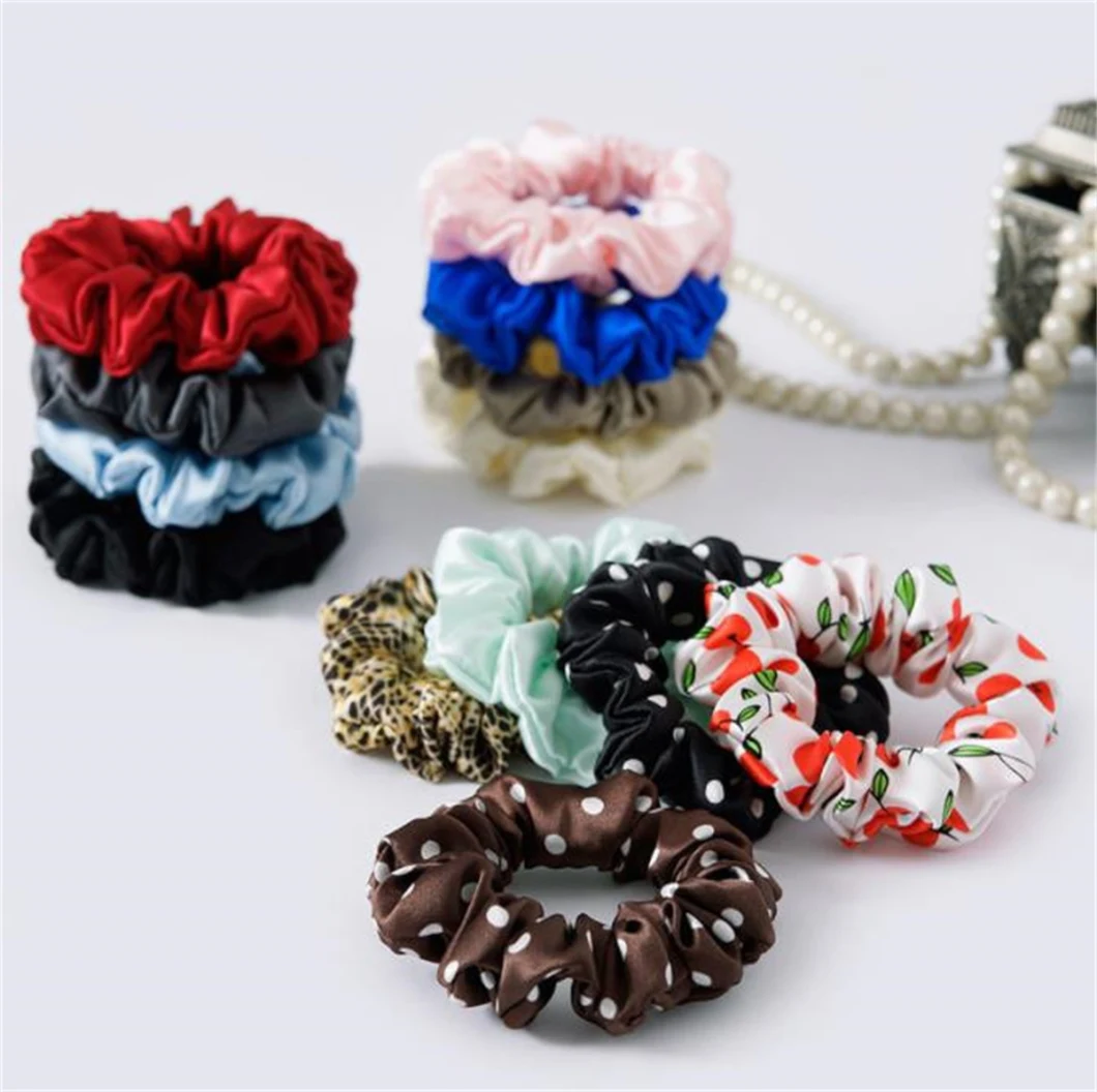 16 M/M Ponytail 2cm Hair Ties Scrunchie 100% Pure Silk Women Fashion Hair Accessories