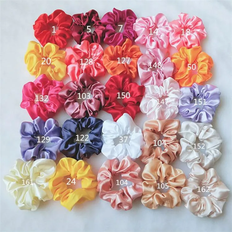 Custom Satin Hair Bands Girls Wholesale Silk Scrunchies